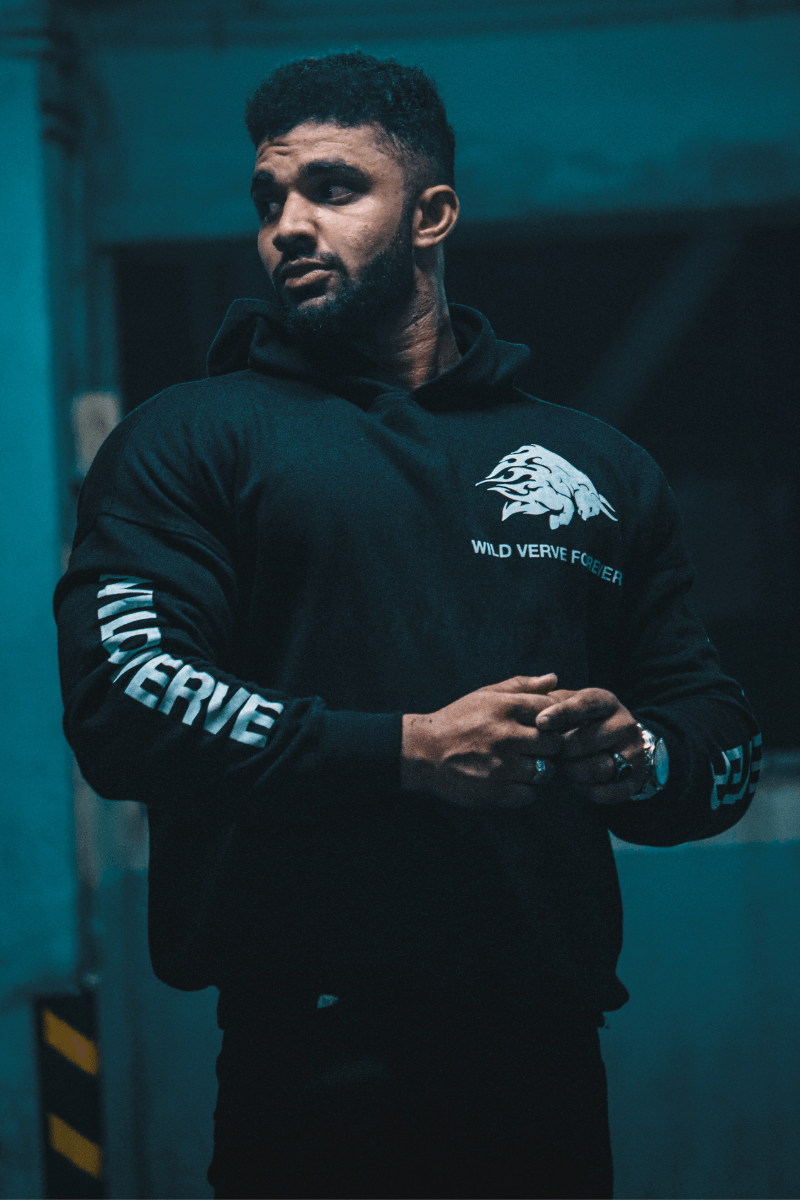 Wild Verve Forever Fiery Bull Oversized Hoodie (BLACK) - THEWILDVERVE