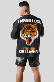 I NEVER LOSE ROAR OVERSIZED T-SHIRT (BLACK) - THEWILDVERVE