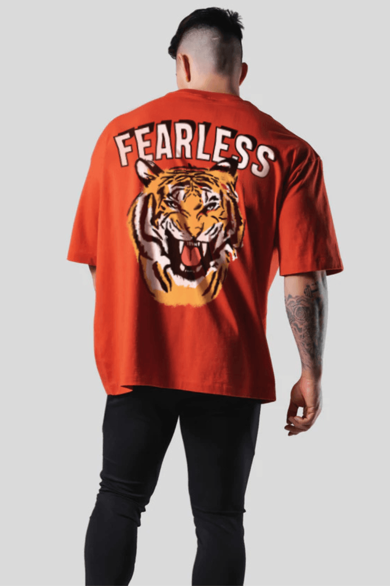 Fearless Roar Oversized T-shirt (ORANGE) - THEWILDVERVE