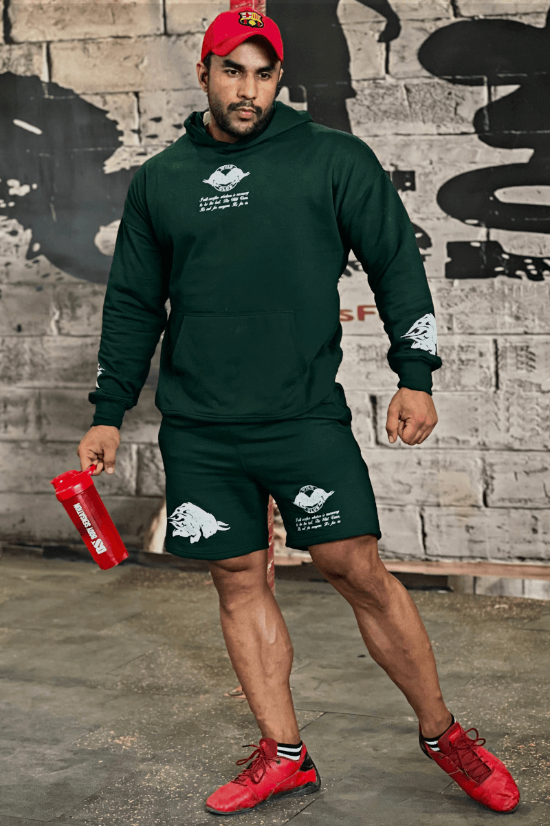 Double Handed Bull Hoodie Shorts Coord - THEWILDVERVE