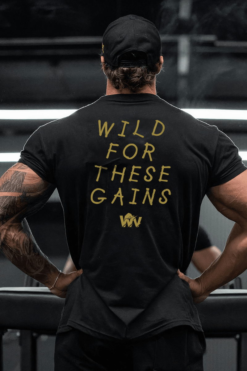 Wild For These Gains T-shirt - (Mustard) - THEWILDVERVE