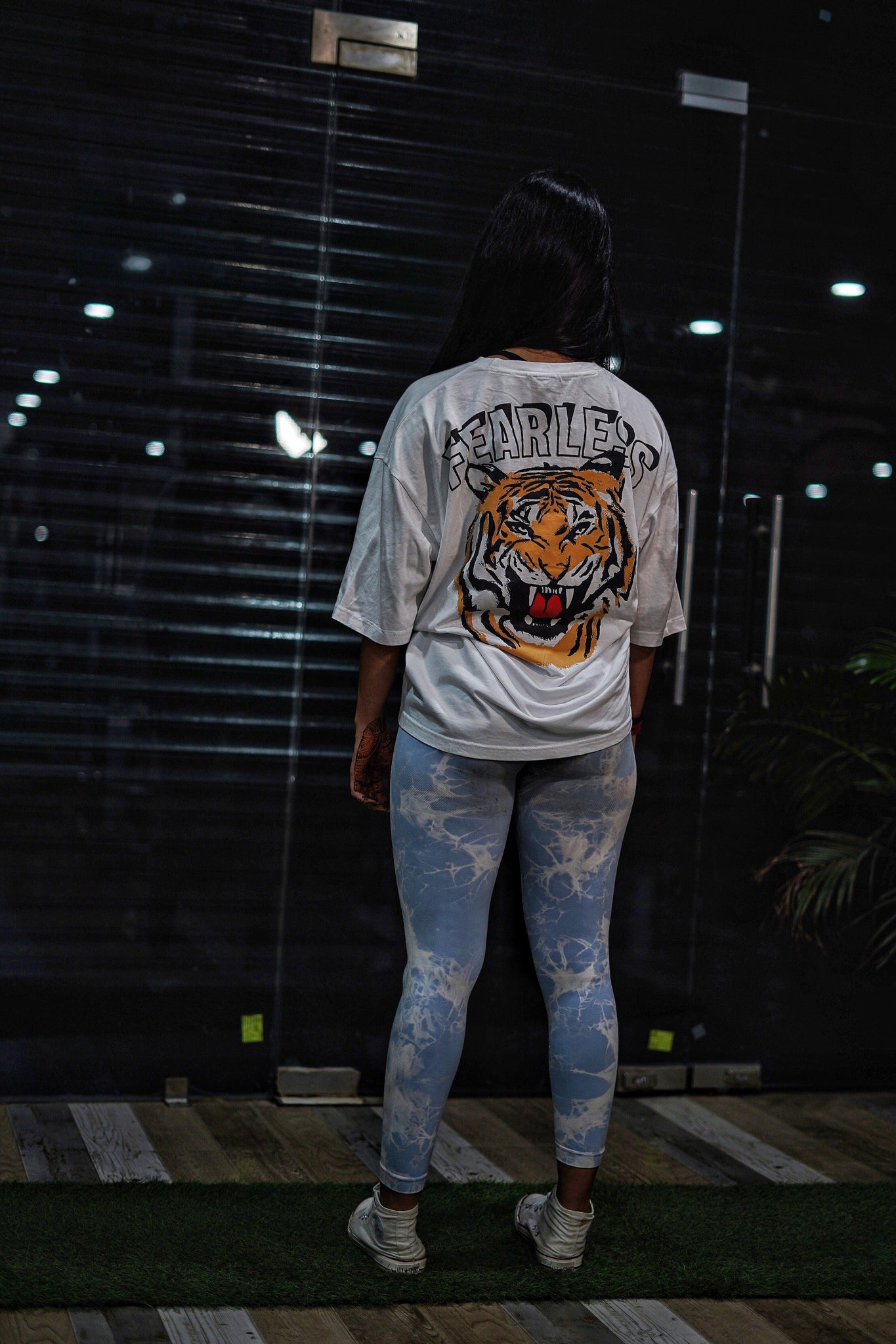Fearless Roar Oversized T-shirt (White) - THEWILDVERVE